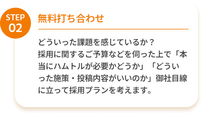 STEP02 無料打ち合わせ